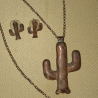 Collier et boucles d'oreilles cactus