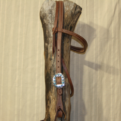 Bridon cuir turquoise