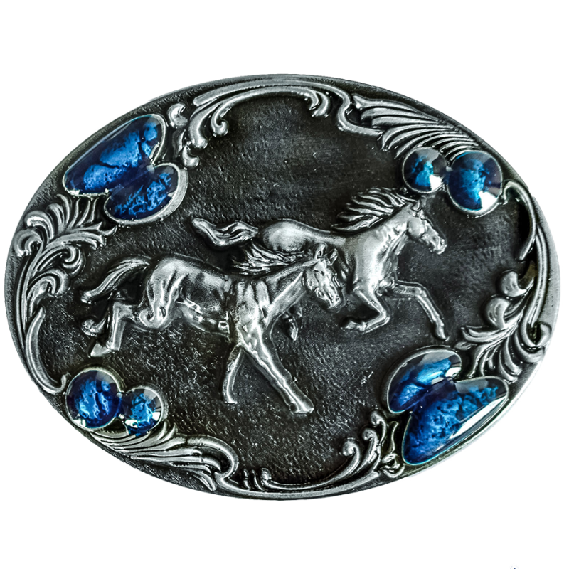 Boucle de ceinture chevaux