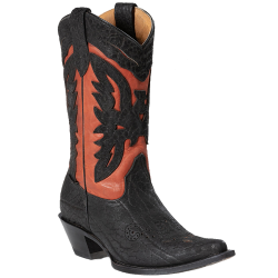 Bottes cuir noir rouge
