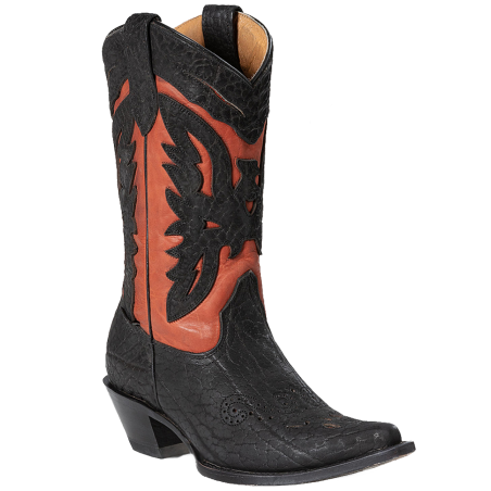 Bottes cuir  noir rouge