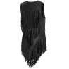 Gilet daim à franges Dana Black