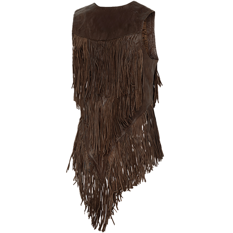 Gilet daim à franges Dana Brown