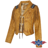 Veste cuir à franges Azteca