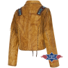 Veste cuir à franges Azteca