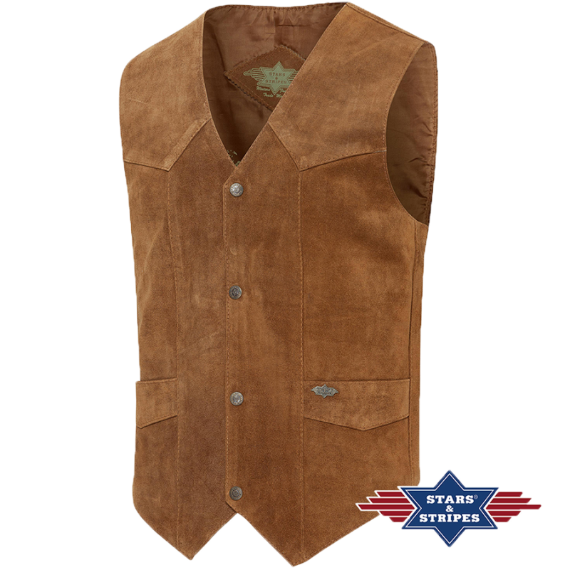Gilet daim Alabama Brown
