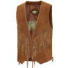 Gilet daim à franges
