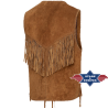 Gilet daim à franges
