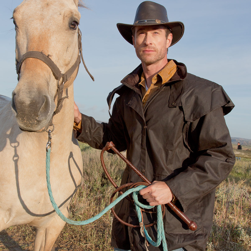 Veste 3/4 coton huilé imperméable Riding