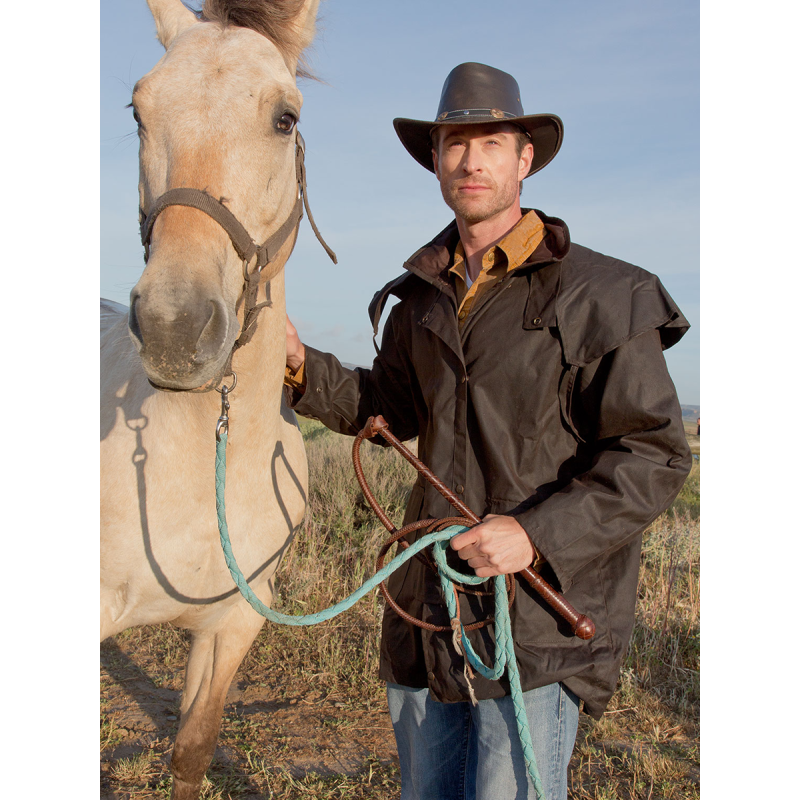 Veste 3/4 coton huilé imperméable Riding