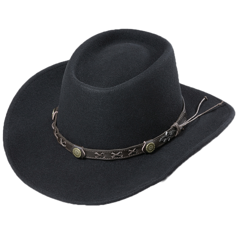 Chapeau feutre noir Gambler