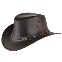 Chapeau cuir marron Reno