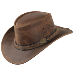 Chapeau cuir marron Irving