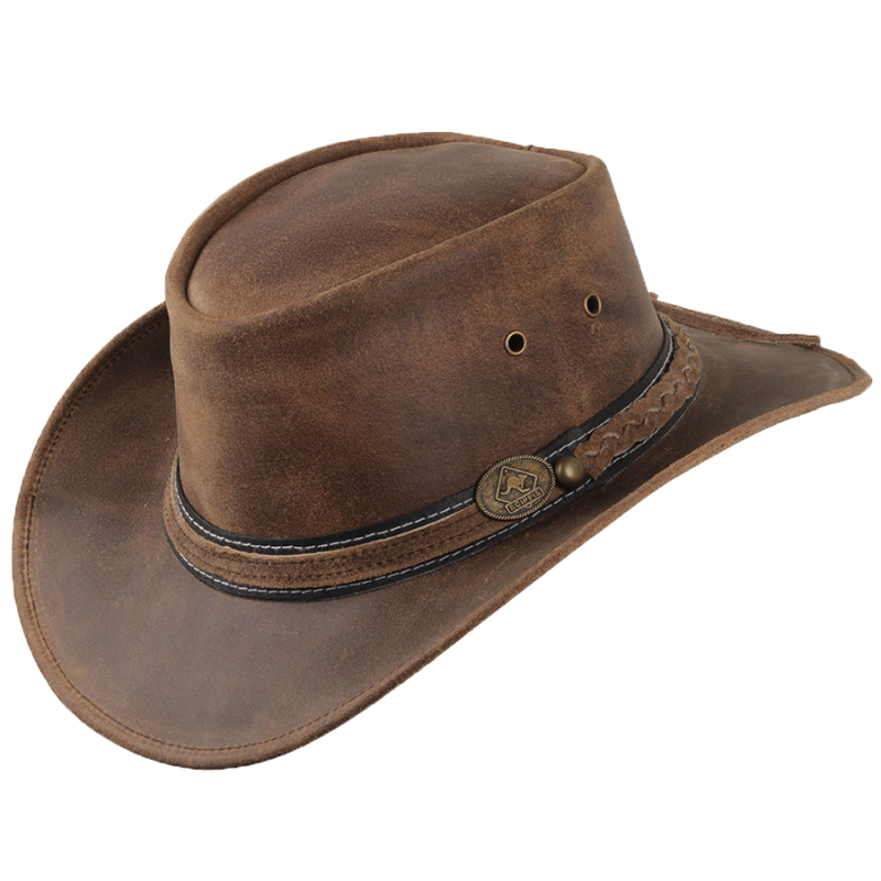 Chapeau cuir marron Irving