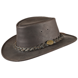 Chapeau cuir marron Bushman