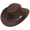 Chapeau cuir marron Bushman