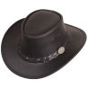 Chapeau cuir noir Bushman
