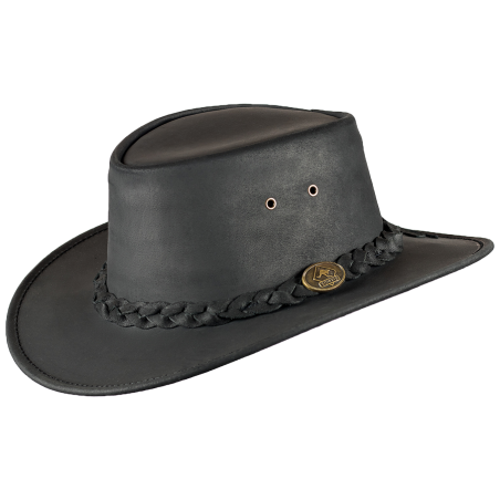 Chapeau cuir noir Bushman