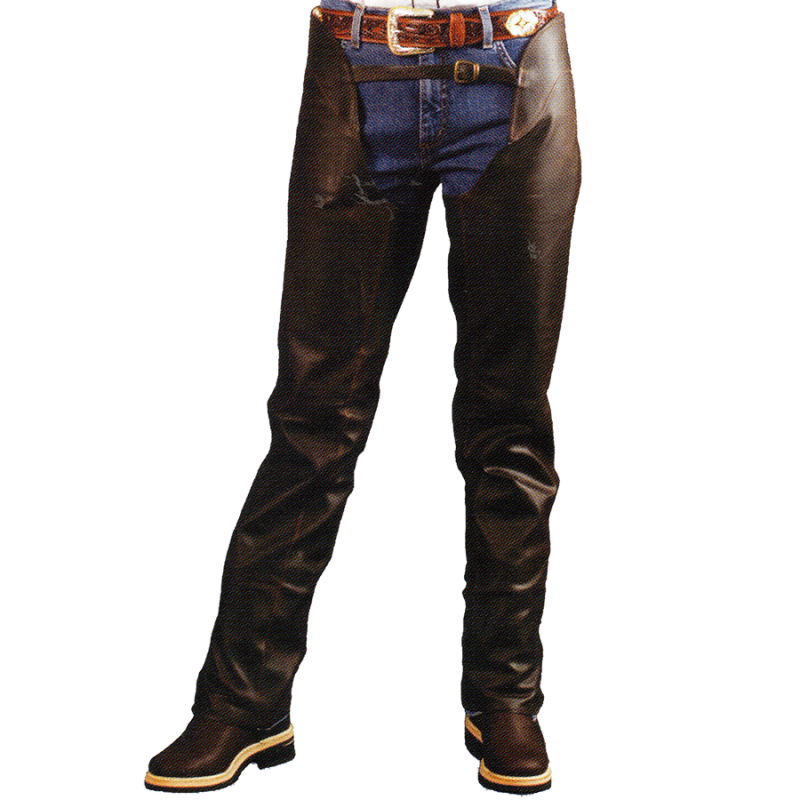 Chaps sans franges cuir lisse marron