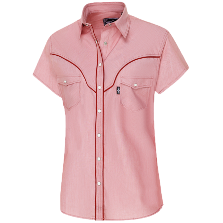 Chemise western rose