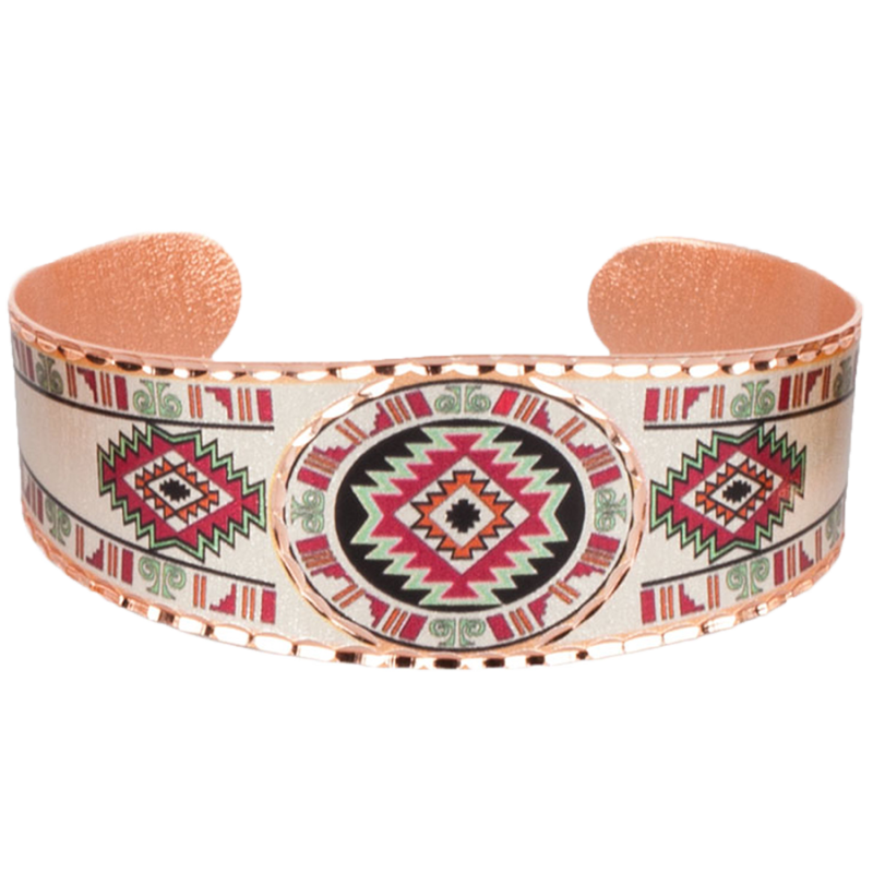 Bracelet manchette rose ethnique