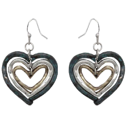 Boucles d'oreilles coeurs bleus