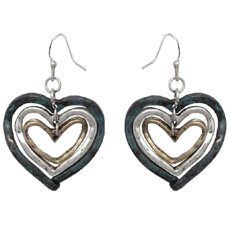 Boucles d'oreilles coeurs bleus