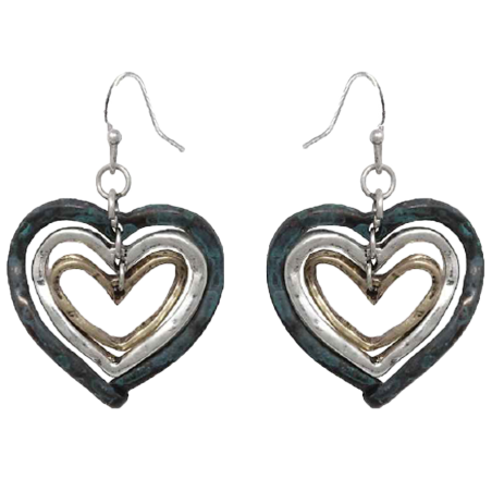 Boucles d'oreilles coeurs bleus