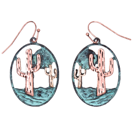 Boucles d'oreilles cactus bicolore