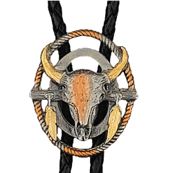 Bolo tie crâne de buffle