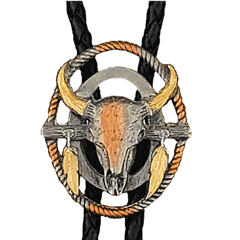 Bolo tie crâne de buffle