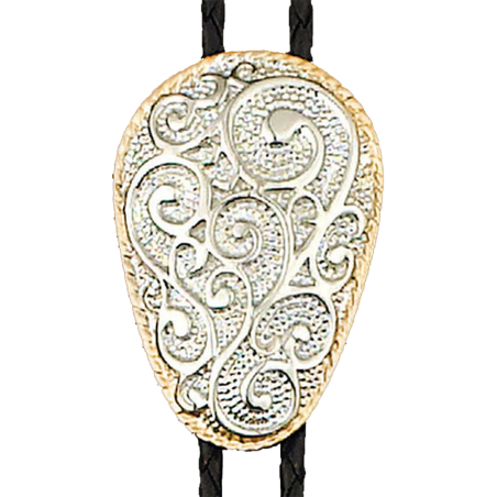 Bolo tie volutes bicolore