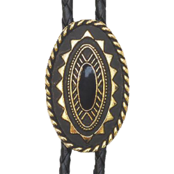 Bolo tie ovale ethnique