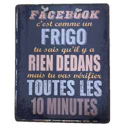 Plaque humoristique Facebook