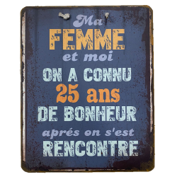 Plaque humoristique Bonheur