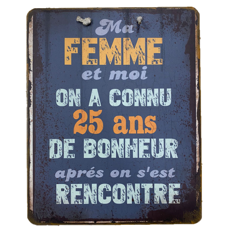 Plaque humoristique Bonheur