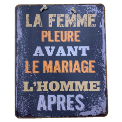Plaque humoristique Mariage
