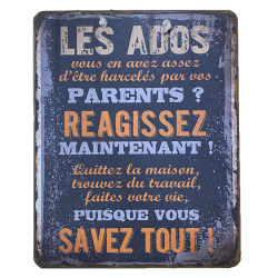 Plaque humoristique Ados
