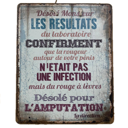 Plaque humoristique Amputation