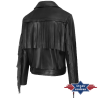 Blouson cuir à franges Liam