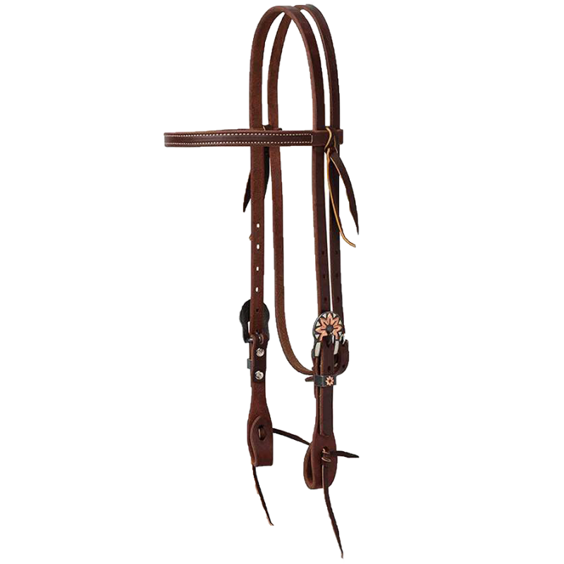 Bridon western cuir boucle soleil