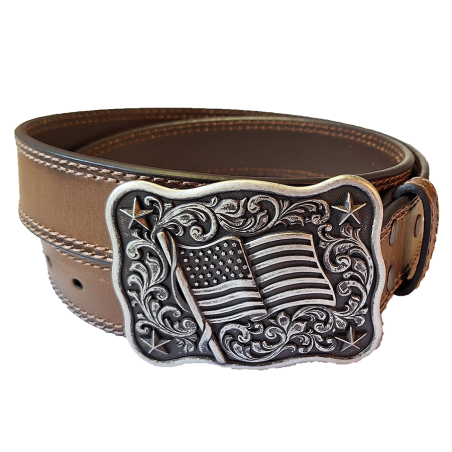 Ceinture Nocona boucle drapeau US