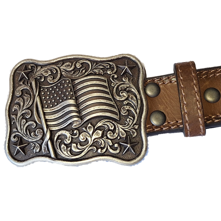 Ceinture Nocona boucle drapeau US