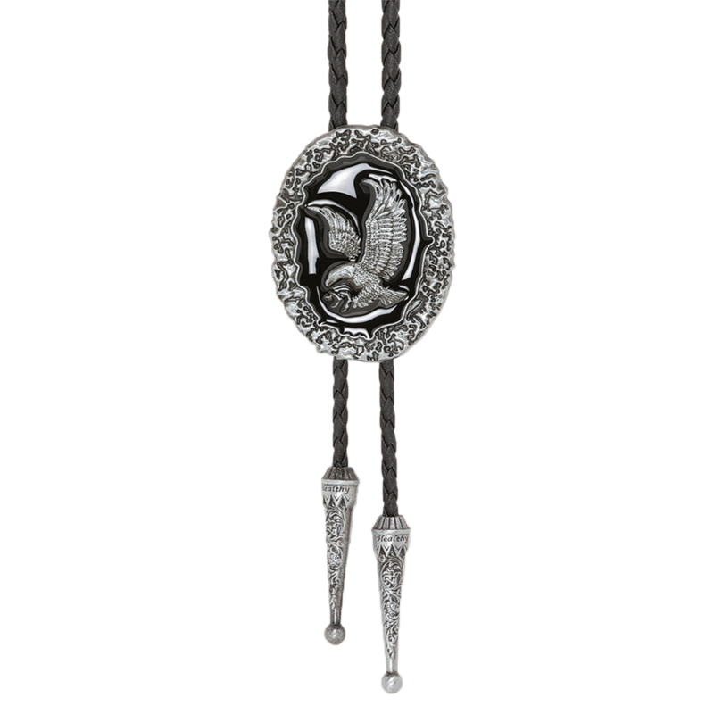 Bolo tie ovale aigle