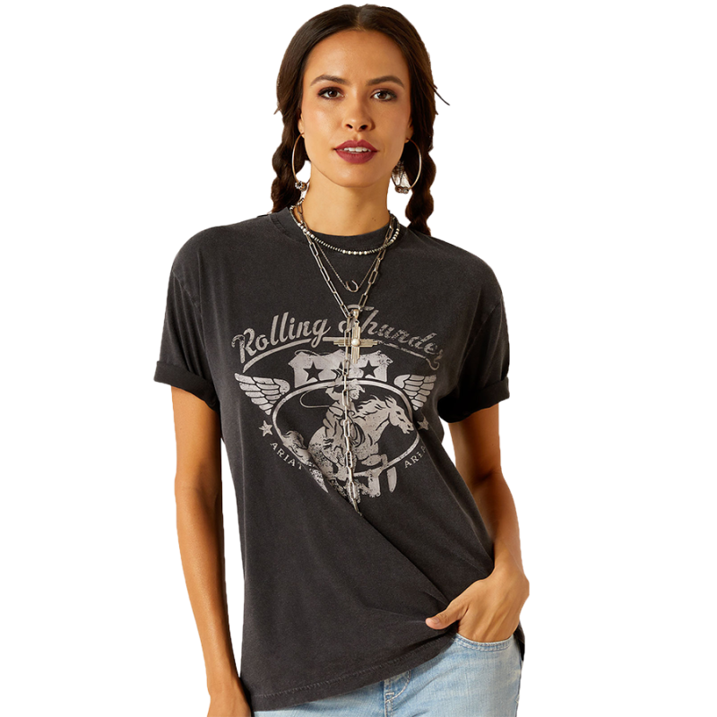 T-shirt Ariat Black Acid Wash