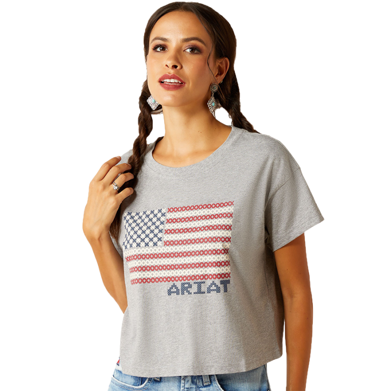 T-shirt court Ariat Heather Grey