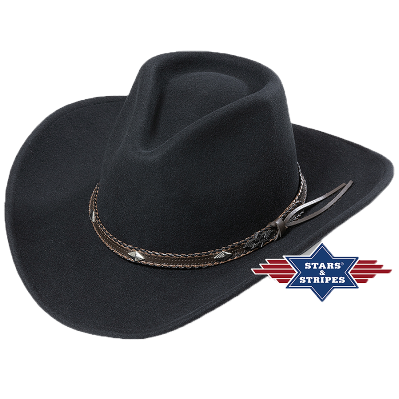 Chapeau feutre noir Dallas Black
