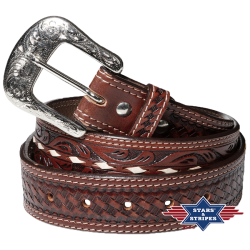 Ceinture cuir marron Wave
