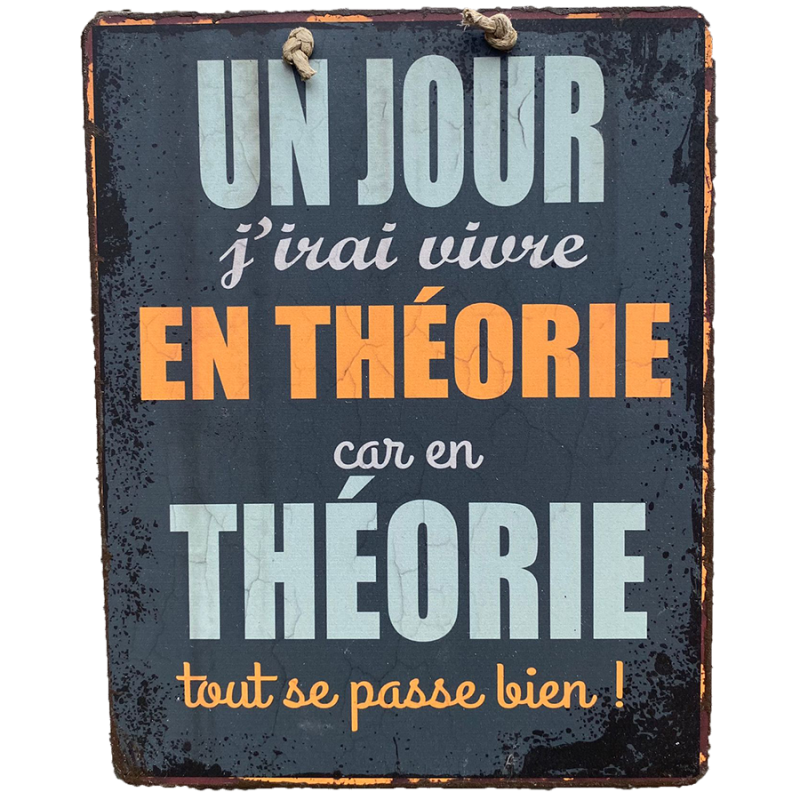 Plaque humoristique Théorie