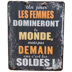 Plaque humoristique Soldes